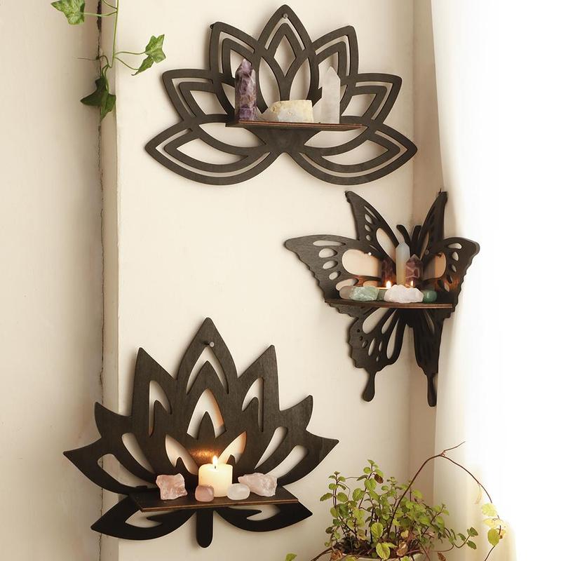 Lotus Flower or Butterfly Design Wall Hanging, 1 Count 2 Counts Wooden Hollow Out Decorative Hanging Ornament, Home Decor Supplies for Living Room Bedroom