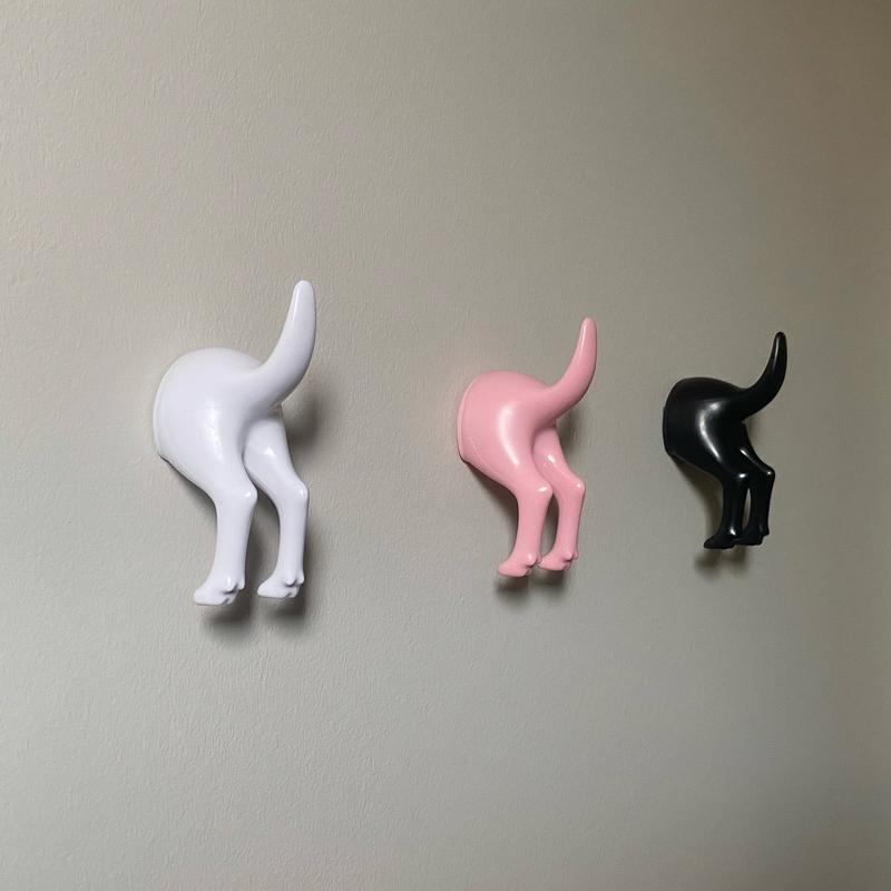 LizlyDesign Puppy Dog Tail Wall Hook for Dog Leashes, Harnesses and Collars - Decorative Organizer for Pet Accessories