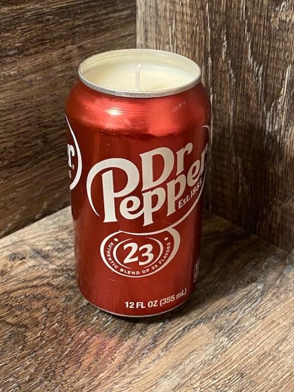 Dr Pepper Soy Candle Hand Poured Dr Pepper Soda Can Candle Custom Scented Soda Pop Candle