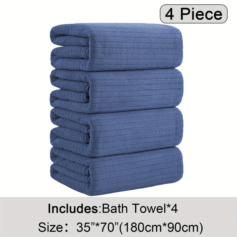 4 Pack Plus Size Oversized Bath Towels Set - Towel Sets with Extra Large 35