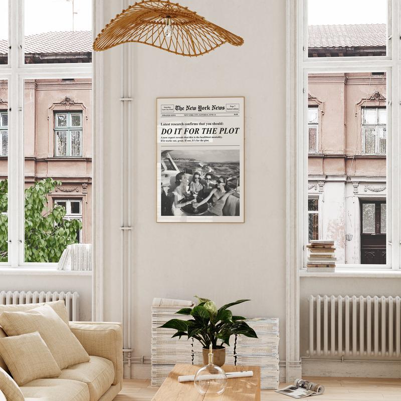 Trendy Newspapers Print, Do it for the plot Poster No Frame, Hot Girls Poster, Retro Bar Cart, Magazine Headline Cover Aesthetic, Preppy Room Decor