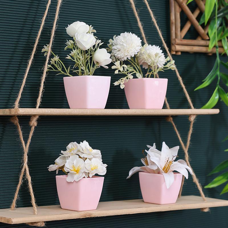 Artificial Flower Potted Plant (4pcs), Faux Flower, Decorative Flower for Home Office Desktop, Home Decor Supplies