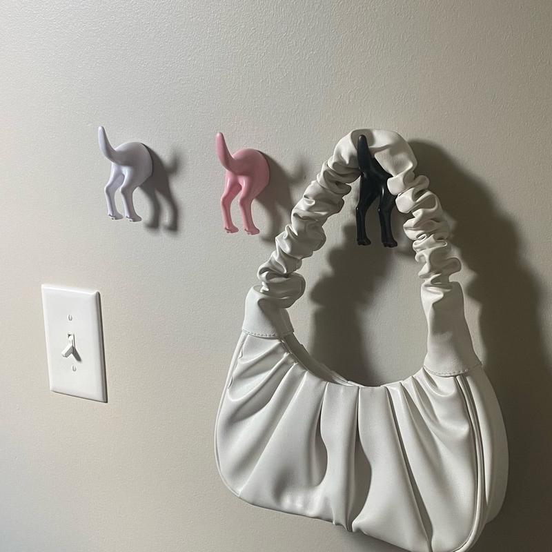 LizlyDesign Puppy Dog Tail Wall Hook for Dog Leashes, Harnesses and Collars - Decorative Organizer for Pet Accessories