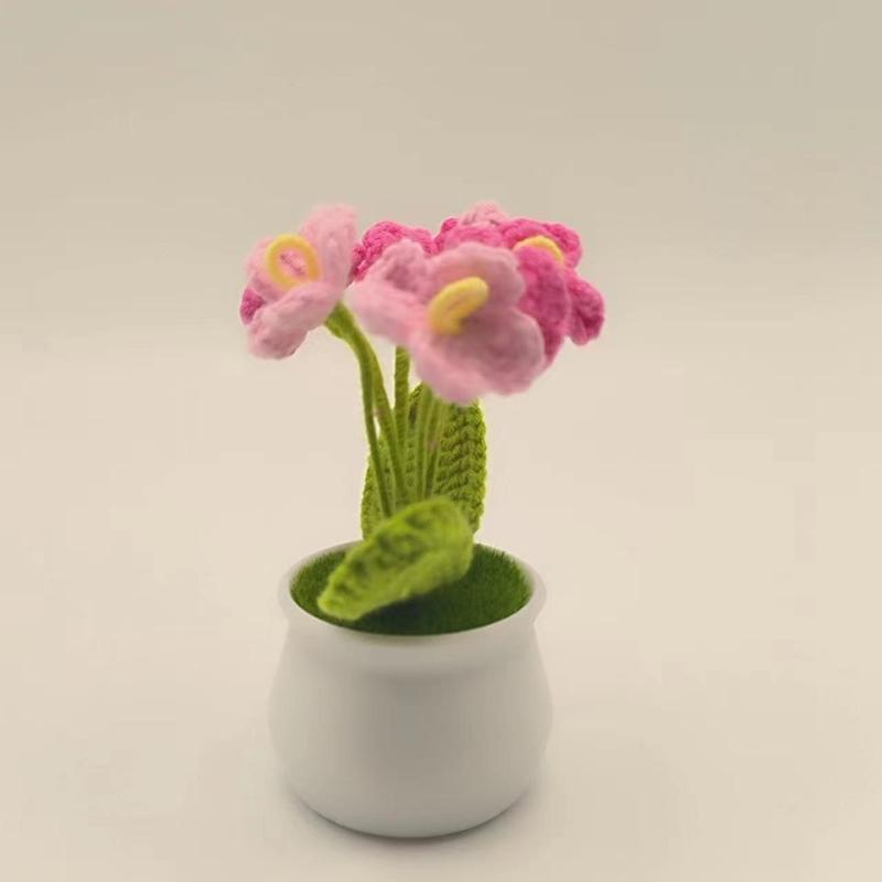 Cute Flower Design Crochet Plant, 1 Count Handmade Crochet Flower, Decorative Flower for Home Party Wedding