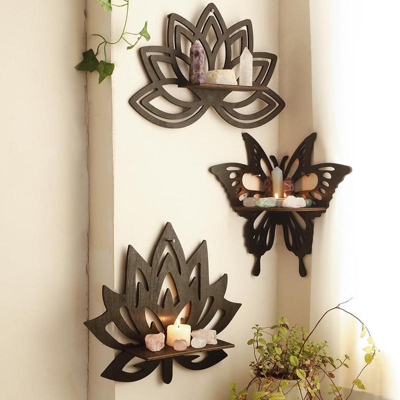 Lotus Flower or Butterfly Design Wall Hanging, 1 Count 2 Counts Wooden Hollow Out Decorative Hanging Ornament, Home Decor Supplies for Living Room Bedroom