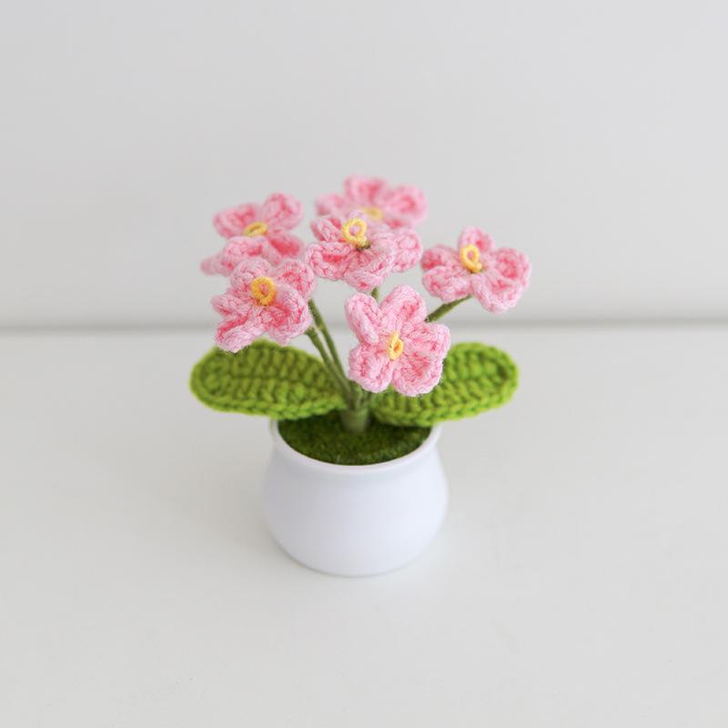 Cute Flower Design Crochet Plant, 1 Count Handmade Crochet Flower, Decorative Flower for Home Party Wedding