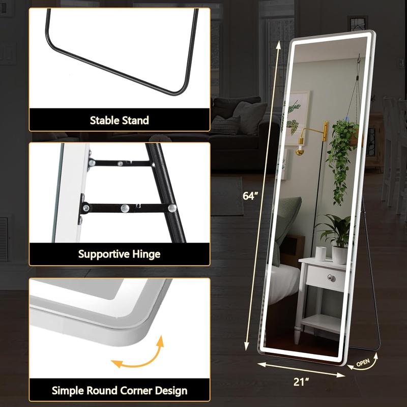 Full Length Mirror with LED Lights, 64