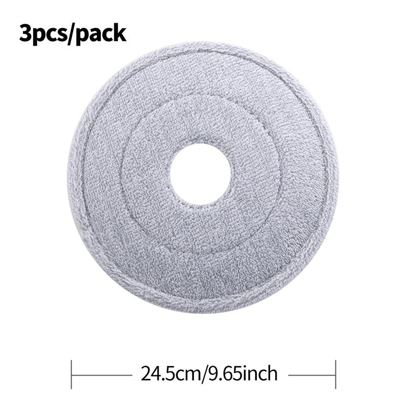 Household Cleaning Products Mop Replacement Head, 3pcs Reusable Round Microfiber Mop Pad Replacement Head, Home Care Supplies, Portable Household Floor Mop Replacement Head