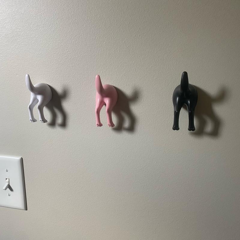 LizlyDesign Puppy Dog Tail Wall Hook for Dog Leashes, Harnesses and Collars - Decorative Organizer for Pet Accessories