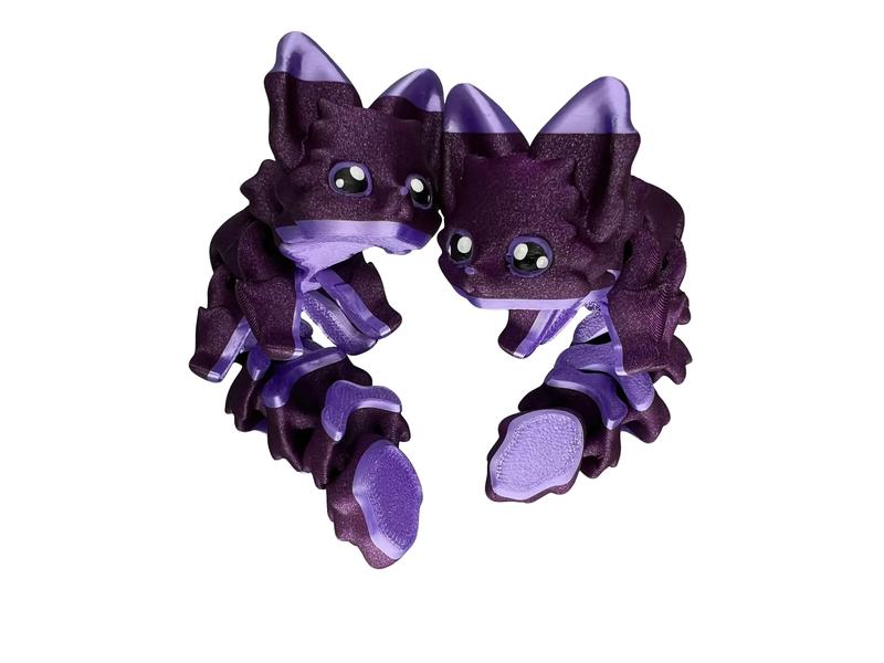 Lavender Plum Fox - 3d Printed- Fox Figurine Decor Plastic