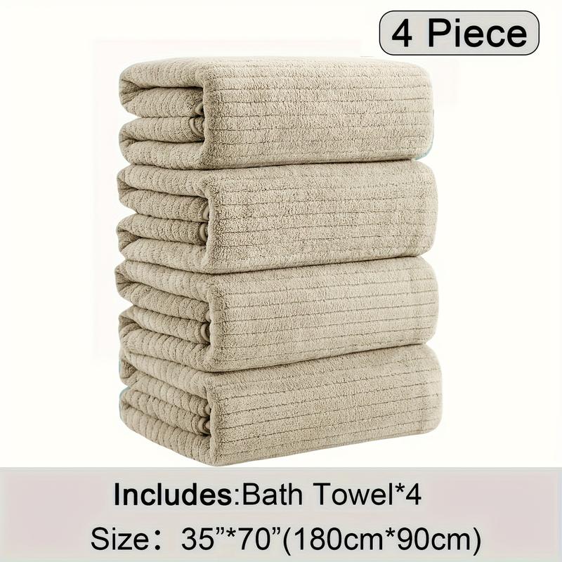 4 Pack Plus Size Oversized Bath Towels Set - Towel Sets with Extra Large 35