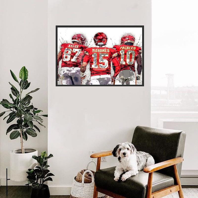 Matching Sports Design Poster, Kansas City Chiefs, Gallery Man Cave, Kids Room, Game Room