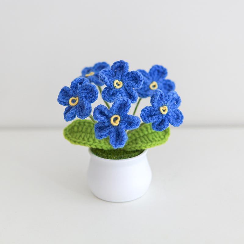 Cute Flower Design Crochet Plant, 1 Count Handmade Crochet Flower, Decorative Flower for Home Party Wedding