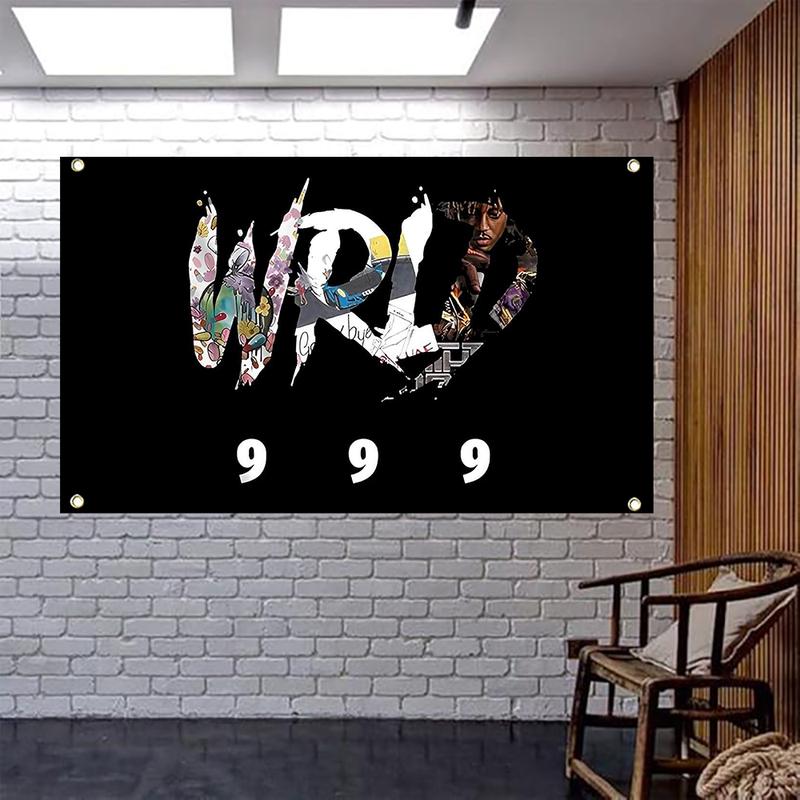 3x5ft Wrld 999 Tapestry Flag Poster Funny Hip Hop Rapper Banner for Bedroom Living Room College Dormitory Wall Decor Wall Art