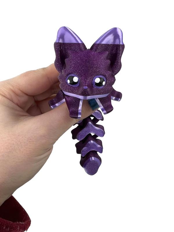 Lavender Plum Fox - 3d Printed- Fox Figurine Decor Plastic