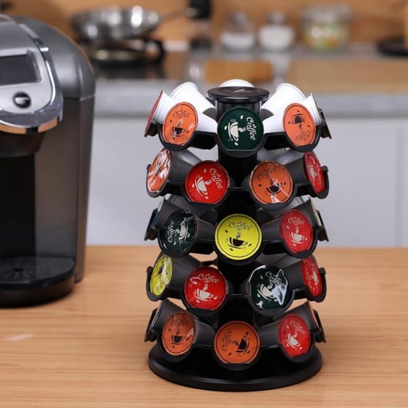 NW 2Lbs 5 Tier Coffee Pod Storage with 40 K-Cup Holder, Spins 360-Degrees, Home or Office Kitchen Counter Organizer Racks