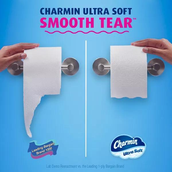 Charmin Ultra Soft Toilet Paper Pack contains 24 Mega XL Rolls (336 Sheets Per Roll) Tissue Bath Smooth Wipes