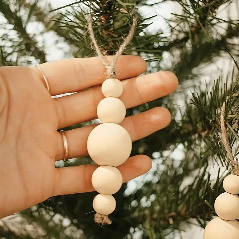 Wooden Beads String, 12pcs set Boho Style Christmas Tree Ornament, Modern Farmhouse Style Decorative Ornament for Home Party Festival