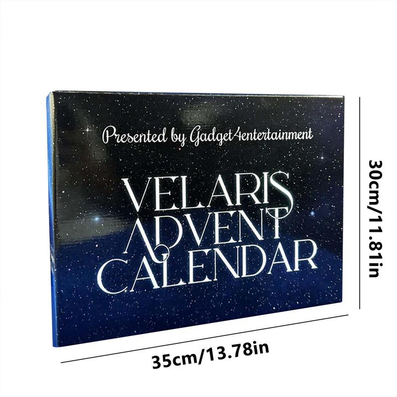 Velaris Advent Calendar, 1 Box 12 Days Christmas Advent Calendar with Jewels & Stationary & Gadgets, Christmas Countdown Calendar Gift for Friend Family