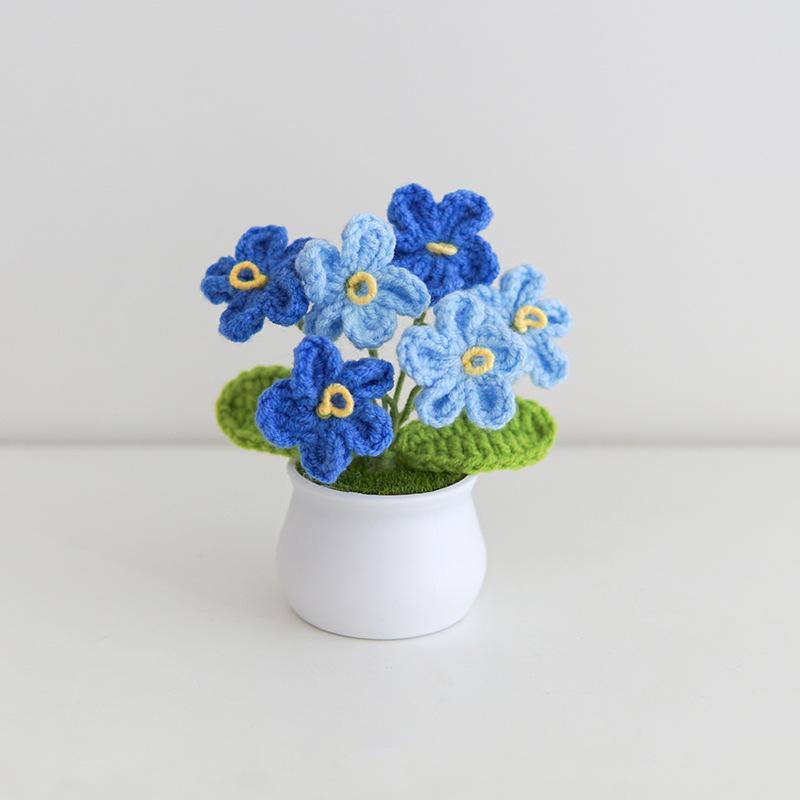 Cute Flower Design Crochet Plant, 1 Count Handmade Crochet Flower, Decorative Flower for Home Party Wedding