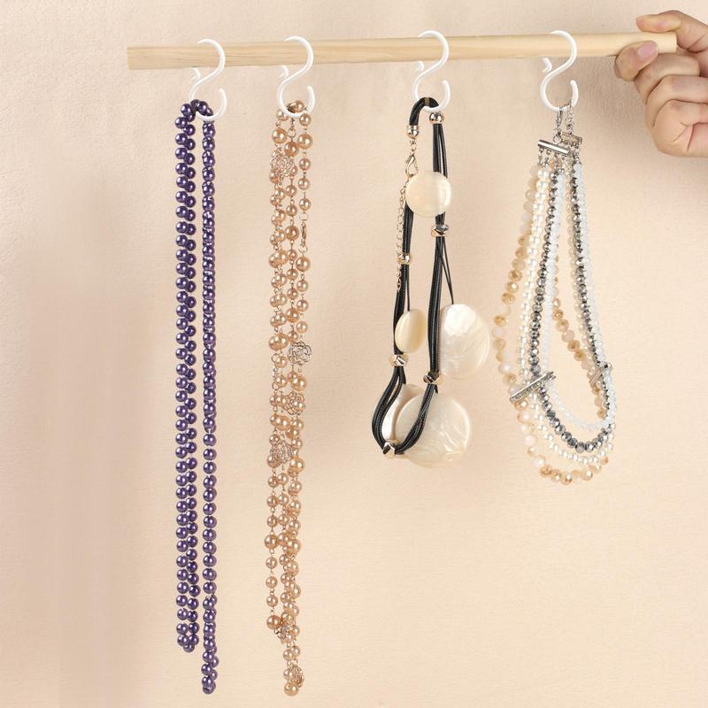 30pcs S Shaped Durable Hanging Hook, Solid Color Plastic Multi-purpose Hook, Home Storage Supplies