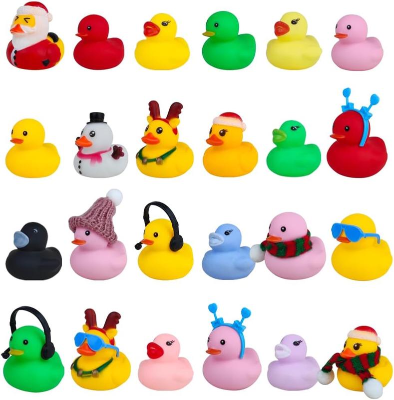 Christmas Advent Calendar 2024 Rubber Ducks Advent Calendar, 24 Days Surprises Christmas Countdown Calendar Gift Blind Box Creative Christmas Party Favors