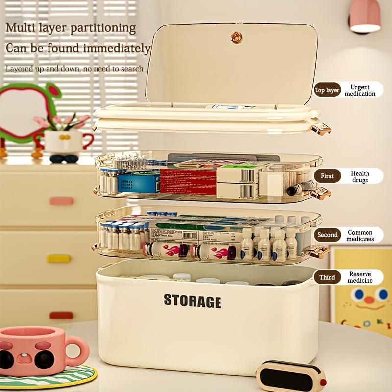 Plastic Storage Box with 2 3 4-Tier Tray, Medicine Cabinet, Organizer Portable Handled , Portable Container for Crafts, Cosmetic, Sewing, Medicine