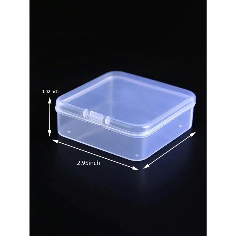 1pc Small Transparent Storage Box With Hinged Lid