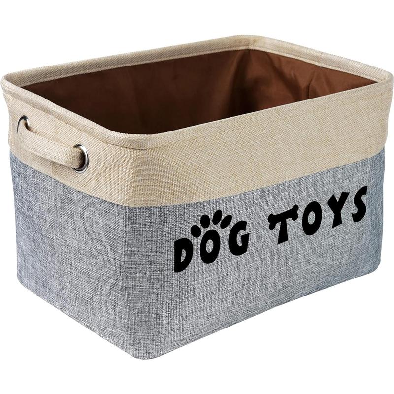 Dog Toys Storage Basket - Rectangular Storage Box Dog Toys Storage Box, Dog Coat, Dog Clothing, Dog Clothing and Accessories, Gray