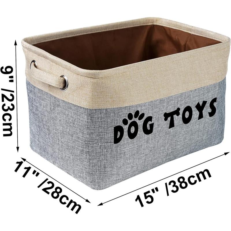 Dog Toys Storage Basket - Rectangular Storage Box Dog Toys Storage Box, Dog Coat, Dog Clothing, Dog Clothing and Accessories, Gray