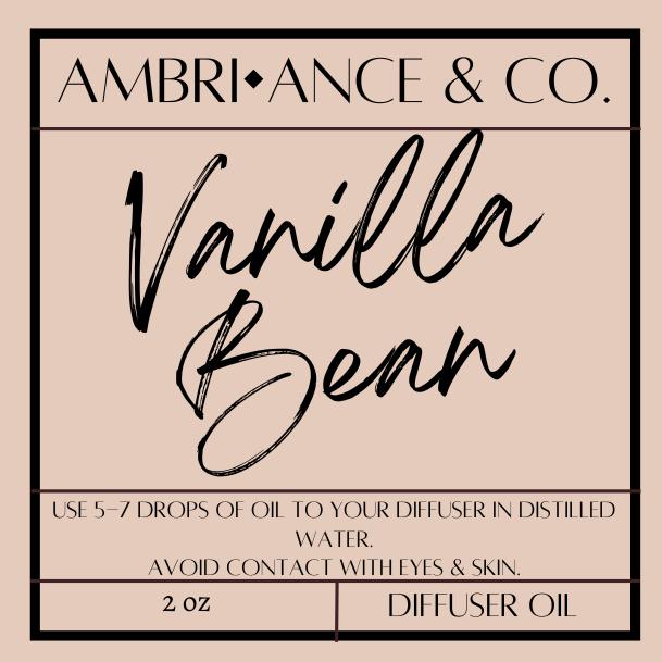 2oz Vanilla Bean Scented Diffuser Oil for Home Fragrance -  Long-Lasting Scent- Phthalate-Free Fragrance- Home Decor Scent- Room Fragrance