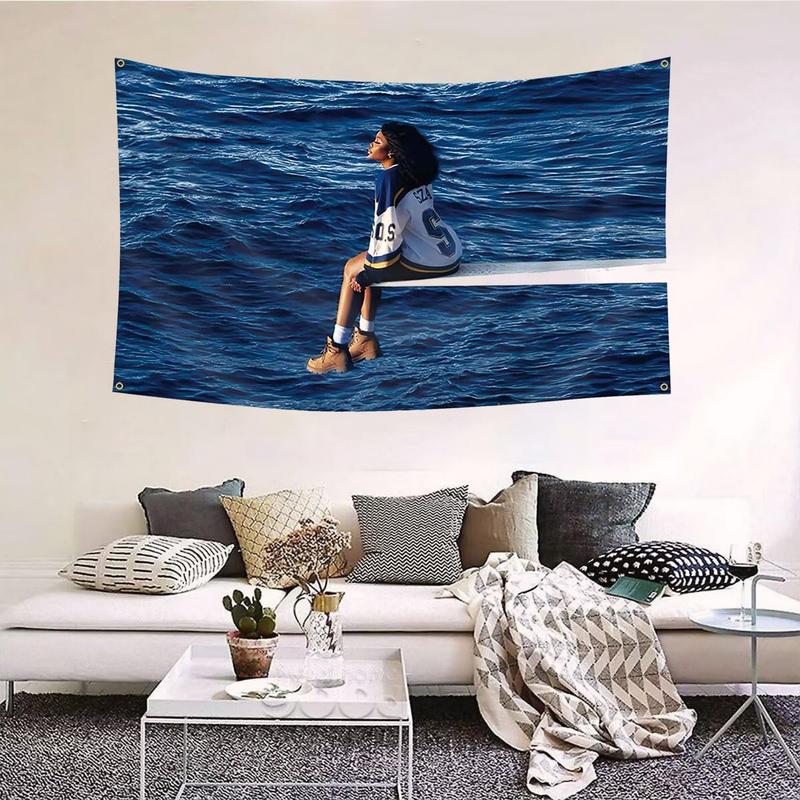 Sza Sos  Album Cover 3x5Ft Flag Funny Tapestry for Wall Hanging College Dorm Men Cave Decor Banner with 4 Brass Grommets