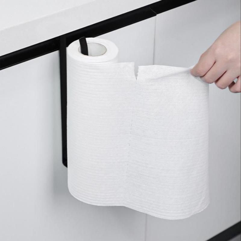 Kitchen Roll Holder, 1 Count Punch Free Cabinet Paper Towel Roll Holder, Kitchen Storage Rack for Home Office Dining Room Salon Dormitory Bathroom