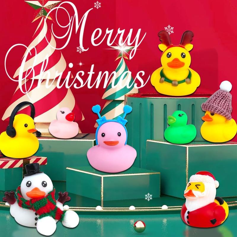 Christmas Advent Calendar 2024 Rubber Ducks Advent Calendar, 24 Days Surprises Christmas Countdown Calendar Gift Blind Box Creative Christmas Party Favors