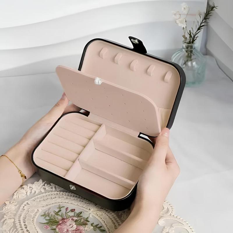 Jewelry Storage Box, 1 Count Portable Jewelry Organizer, Durable Jewelry Storage Box for Earrings Necklace Ring, Travel Jewelry Organizer