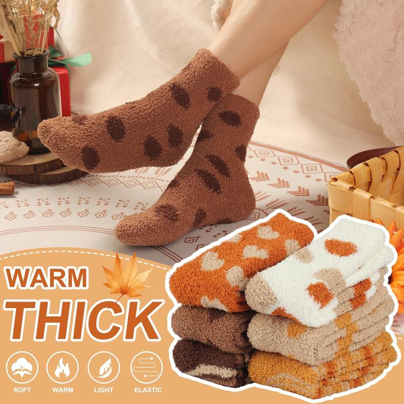 Plush Slipper Socks Women - Colorful Warm Fuzzy Crew Socks Cozy Soft for Winter Indoor