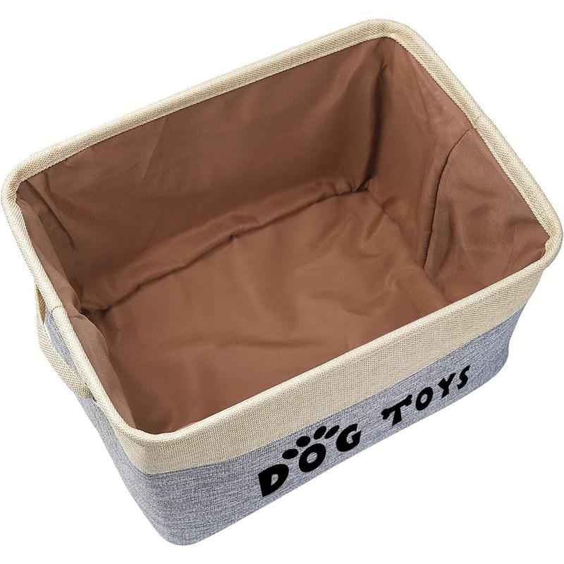 Dog Toys Storage Basket - Rectangular Storage Box Dog Toys Storage Box, Dog Coat, Dog Clothing, Dog Clothing and Accessories, Gray