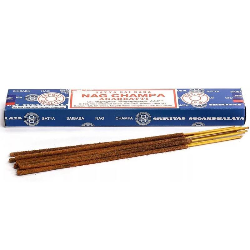 New Original Blue Box Satya India  Scented Aroma Freshener Fragrance Nag Champa Incense Sticks: 6 x 15 Gram Boxes or sample package Perfume Light