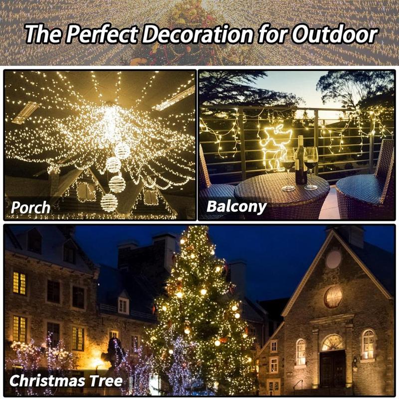 Christmas Solar Powered LED String Light, 2 Packs Holiday String Fairy Light Garden Decorations, Indoor & Outdoor Lighting Decoration for Garden, Patio, Balcony