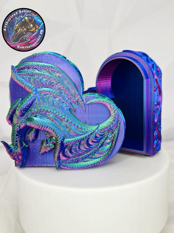 Heart Shaped Dragon Jewelry Box | Stash Box | Dragon Decor | Gift Box | Custom heart Shaped Box | Wedding Party Gifts | Gifts for Her