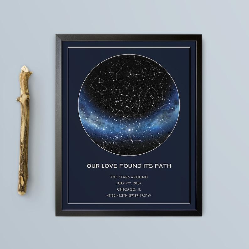 Night We Met, Custom Star Map Poster for Anniversaries, Personalized Constellation Print for Boyfriend