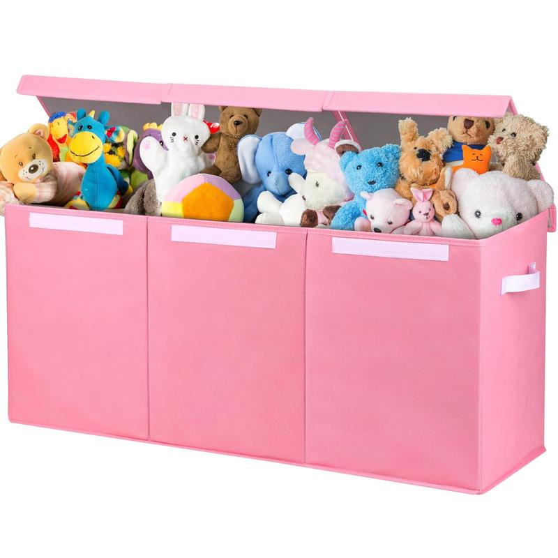 Toy Storage Organizer for Girls - Extra Large Toddler Toy Box Kids Toy Chest, Collapsible Removable Divider for Nursery Playroom Bedroom Closet, 36