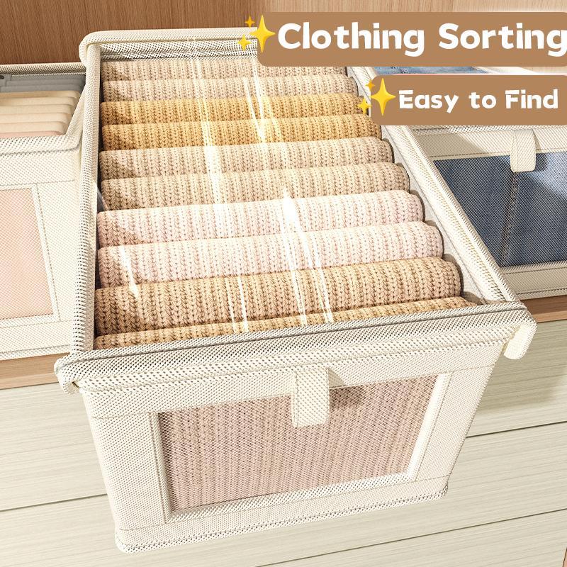 Foldable Storage Box, 1 Count Portable Moisture-proof Fabric Organizer for Clothes, Pants, Socks and Underwear, Suitable for Wardrobe