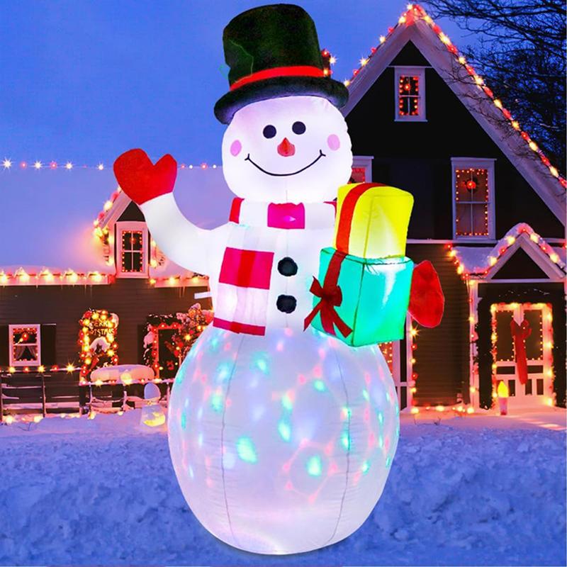 Inflatable Snowman with LED Light, 1 Set Inflatable Snowman Ornament, Party Supplies for Indoor and Outdoor Yard Garden, Home Decor