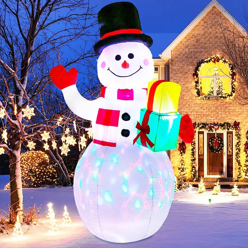 Inflatable Snowman with LED Light, 1 Set Inflatable Snowman Ornament, Party Supplies for Indoor and Outdoor Yard Garden, Home Decor