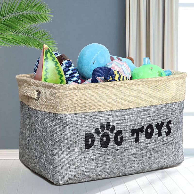 Dog Toys Storage Basket - Rectangular Storage Box Dog Toys Storage Box, Dog Coat, Dog Clothing, Dog Clothing and Accessories, Gray