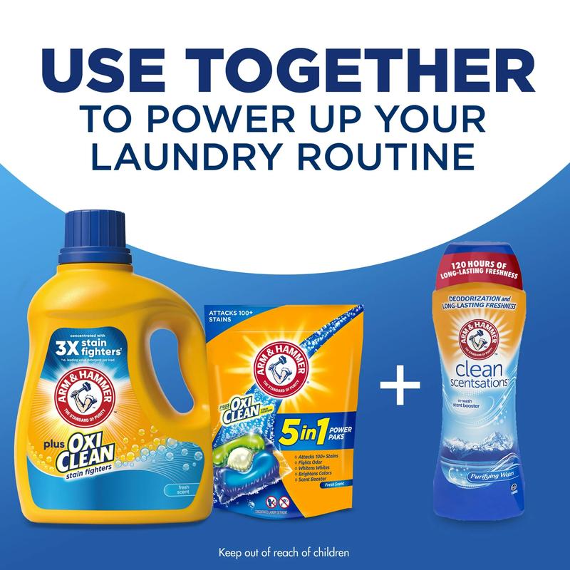 166.5 fl oz, Fresh Scent OxiClean Stain Fighters  Laundry  128 Loads Cleaning Detergent Household Pack Cleaner laundryliquid laundry  detergent