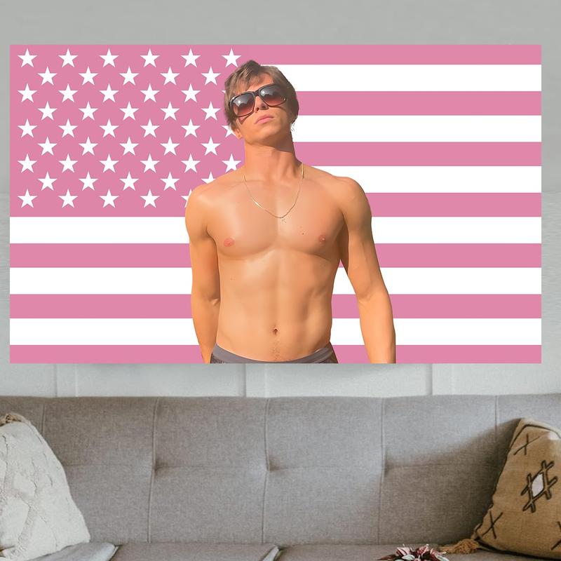 Nicholas Alexander Chavez Pink  American Flag  funny Dormitory Background RoomDecoration Bedroom HomeDecoration 3x5ft Outdoor indoorBanner Decoration Hanging Flag