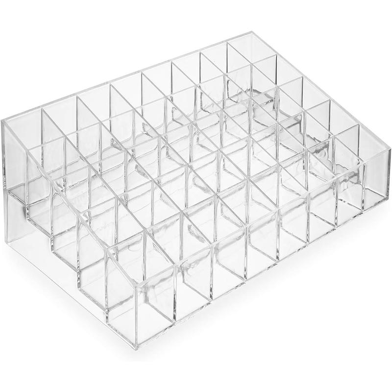 40 Slot Acrylic Lipstick & Makeup Organizer - Cosmetic Display Case - Clear