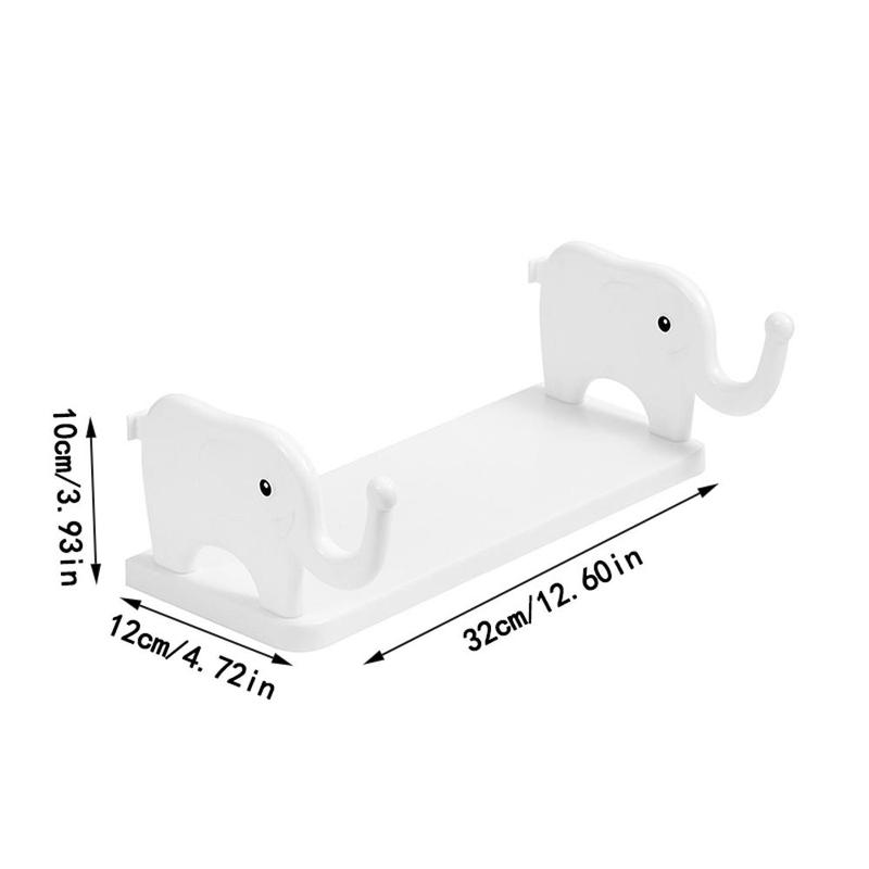 Elephant Design Wall Mounted Shelf, 1 Count Punch Free Wall Mounted Storage Rack, Multifunctional Creative Elephant Shelf for Bathroom & Kitchen